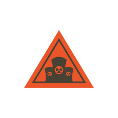 Isolated industrial biohazard chimney inside banner vector design