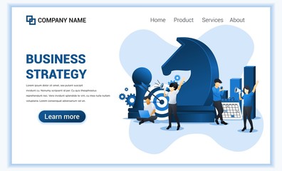 business strategy concept with characters. Business metaphor, Leadership, Business management, Target achievement. Flat vector illustration. Flat vector illustration