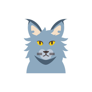 Cute grey cat cartoon vector design
