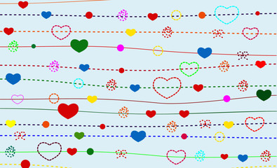 Beautiful Heart Arranged Pattern Vector.