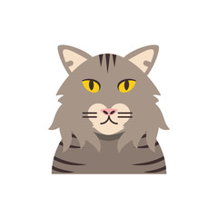 Cute light brown and striped cat cartoon vector design