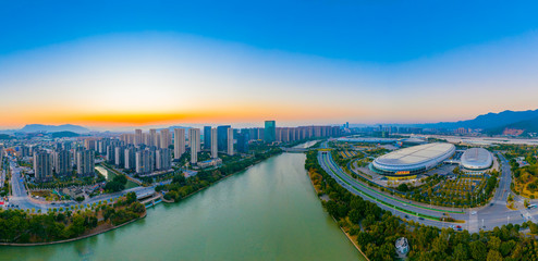 Fototapeta premium City Scenery of both sides of Minjiang River, Fuzhou City, Fujian Province, China