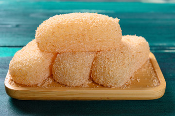 side view mochi or glutinous rice dumplings