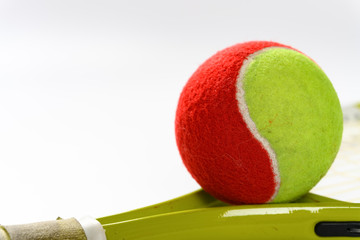 tennis ball and racket close up