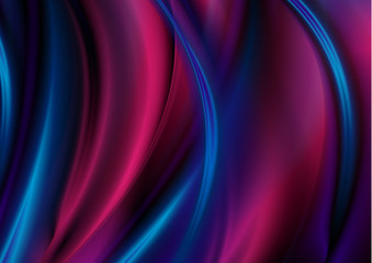 Abstract blue purple liquid blurred waves vector art background