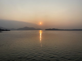 Naklejka premium sunset on sea