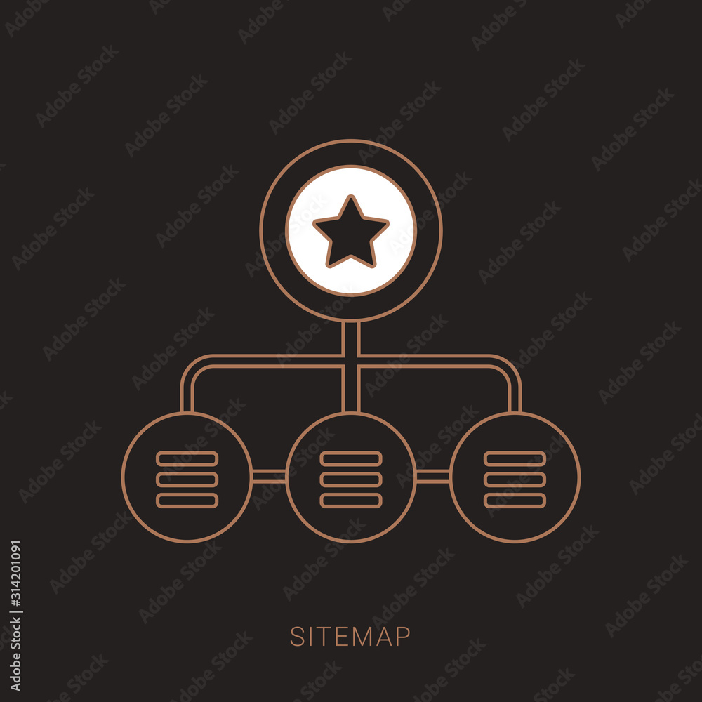 Poster site map icon suitable for info graphics. brown and white color with outline concept.