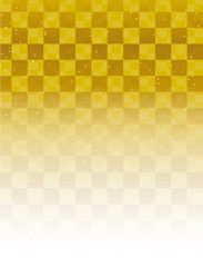 市松模様と金箔　和風素材