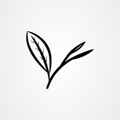Tea leaves flat vector illustration
