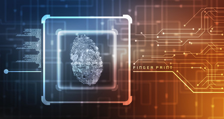 Fingerprint Scanning Technology Concept 2d Illustration