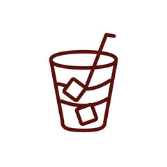 Isolated coffee glass with ice vector design