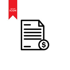 Invoice bill icon vector. Bill payment simple design icon.