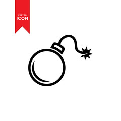 Bomb icon vector. Simple design bomb icon illustration.