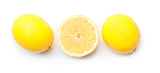 Fototapeta premium Ripe lemons on white background