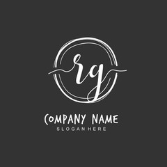 Handwritten initial letter R G RG for identity and logo. Vector logo template with handwriting and signature style.