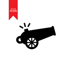 Cannon icon vector. Simple design cannon symbol icon.