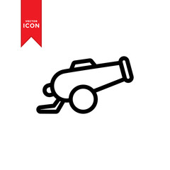 Cannon icon vector. Simple design cannon symbol icon.