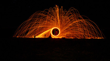 sparks, light, steelwool, lightpainting, hot, circle, light, arc