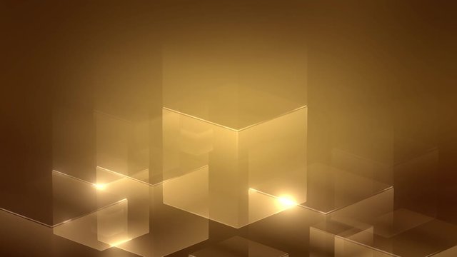 Cube Geometry Gold Elegant Background