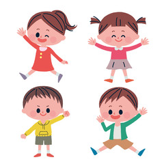 アクティブな子どもたちのイラスト