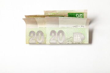 2020 on banknotes on white background