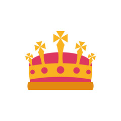 Isolated king pink and gold crown vector design