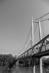  suspension bridge black and white