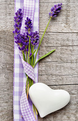 lavender flowers on wooden background