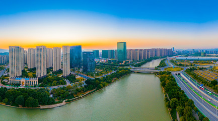 Obraz premium Aerial view of the outskirts of Fuzhou, Fujian Province, China