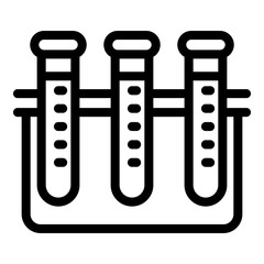 Blood test tubes stand icon. Outline blood test tubes stand vector icon for web design isolated on white background