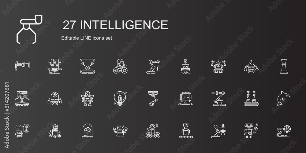 Sticker intelligence icons set