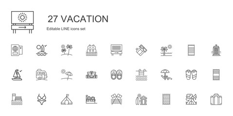 vacation icons set