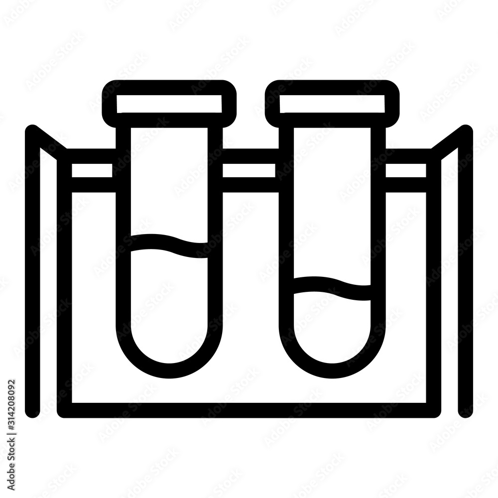 Poster double test tubes icon. outline double test tubes vector icon for web design isolated on white backg