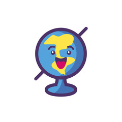 Kawaii world cartoon vector design