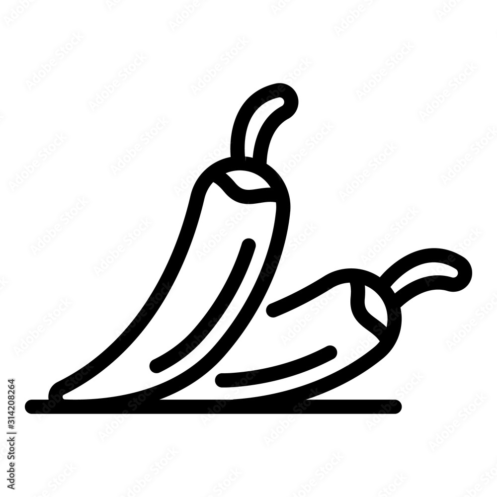 Aufkleber chilli peppers icon. outline chilli peppers vector icon for web design isolated on white background