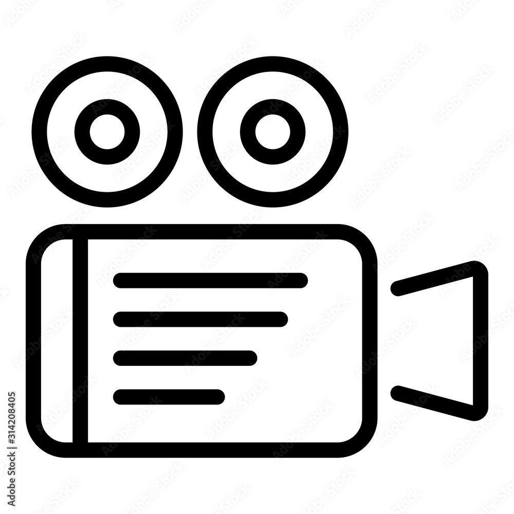 Poster video camera icon. outline video camera vector icon for web design isolated on white background