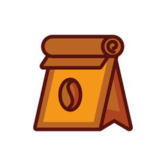 Isolated coffee bean bag vector design