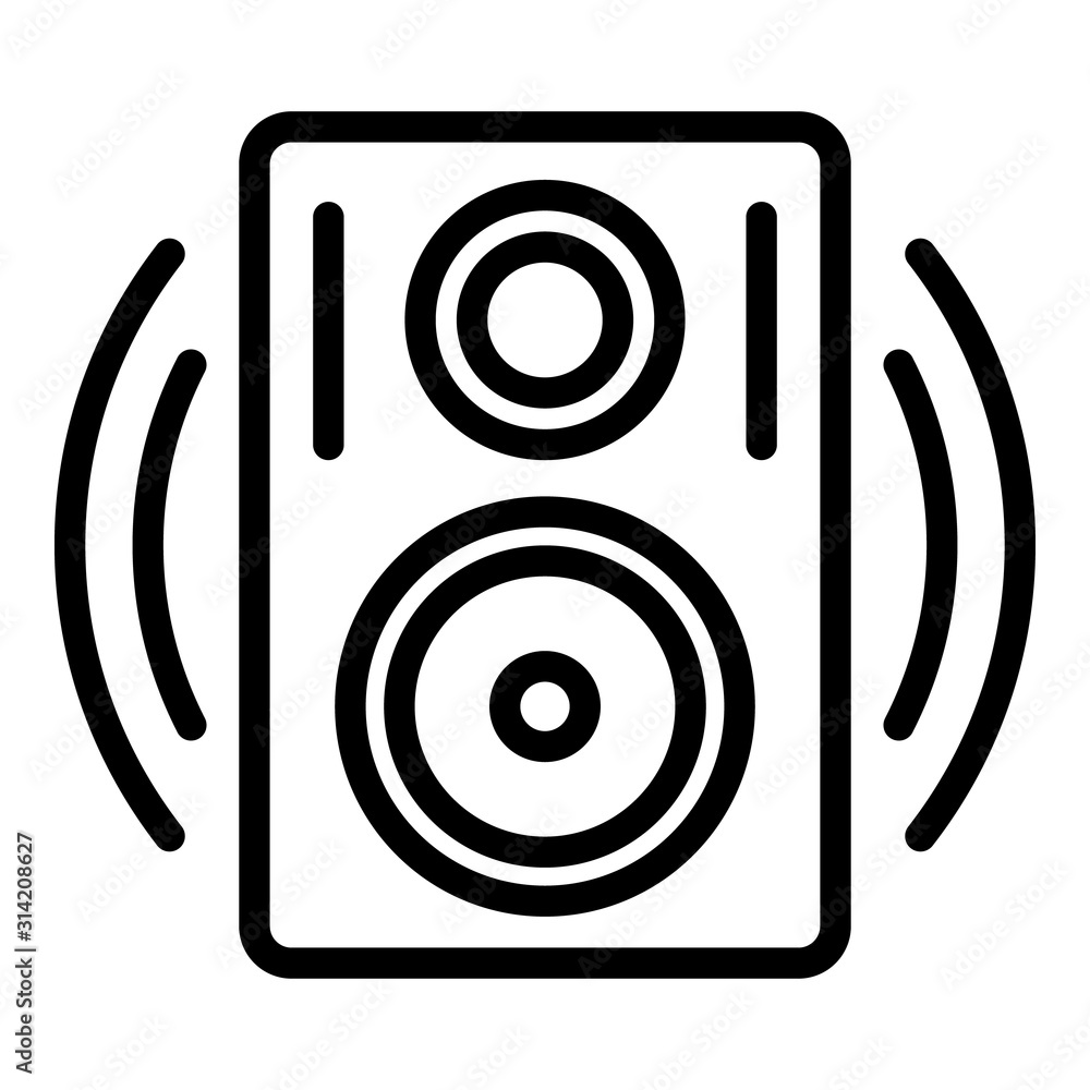 Poster sound speaker icon. outline sound speaker vector icon for web design isolated on white background