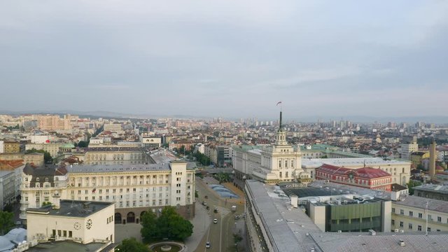 4K Bulgarian Flag Sofia Capital Bulgarian Parliament Independence Square