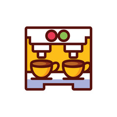 Isolated coffee cup and machine vector design