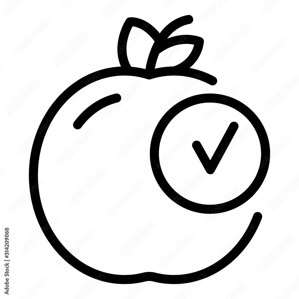 Poster approved apple icon. outline approved apple vector icon for web design isolated on white background
