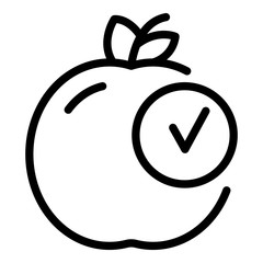 Obraz premium Approved apple icon. Outline approved apple vector icon for web design isolated on white background