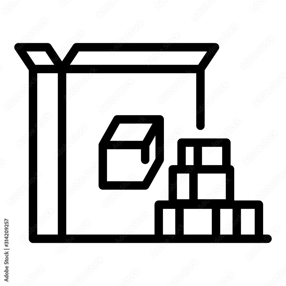 Poster Sugar box icon. Outline sugar box vector icon for web design isolated on white background