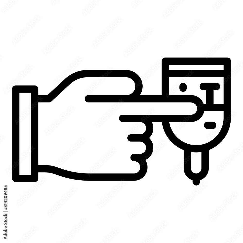 Poster home glucometer use icon. outline home glucometer use vector icon for web design isolated on white b