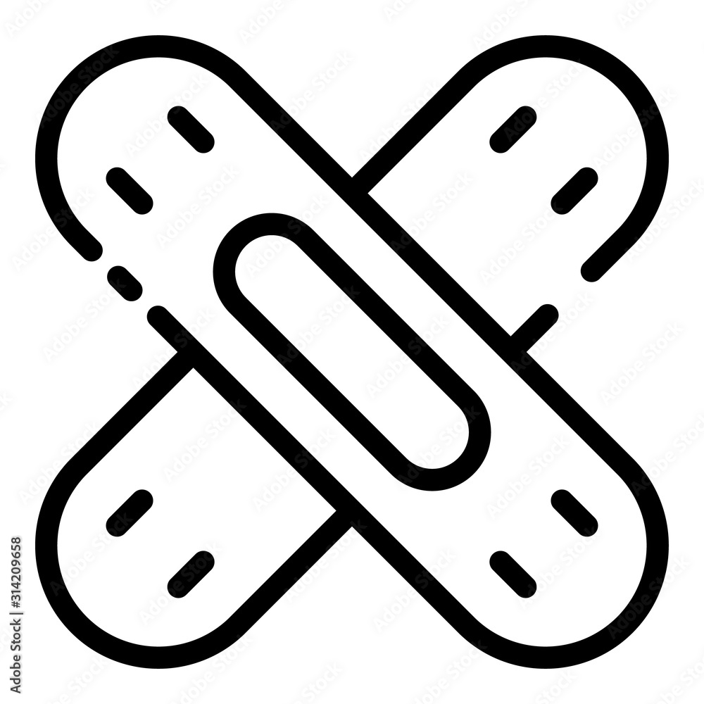 Poster cross plaster icon. outline cross plaster vector icon for web design isolated on white background