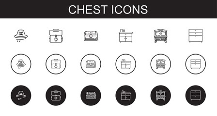 chest icons set