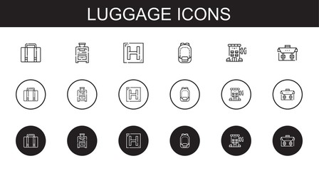 luggage icons set