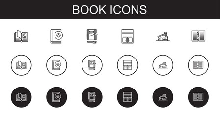 book icons set