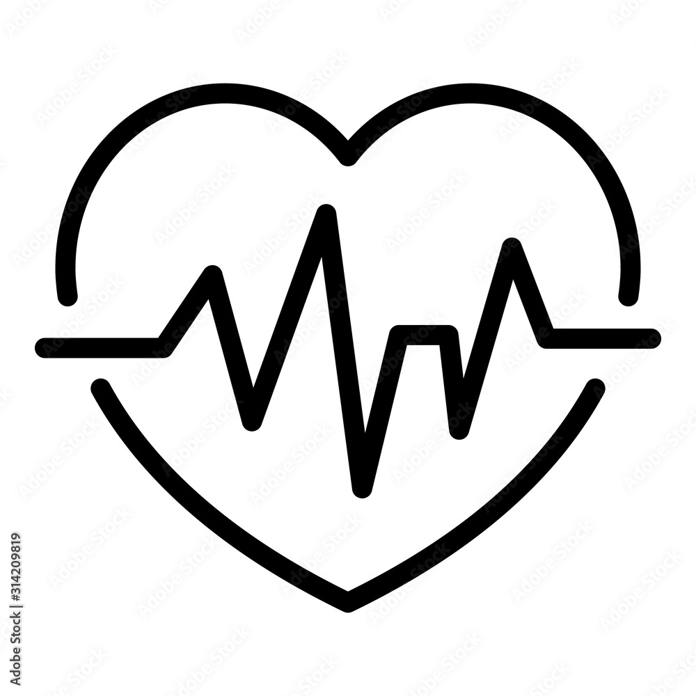 Fototapete heart rate icon. outline heart rate vector icon for web design isolated on white background
