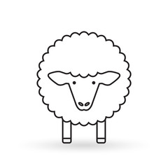 Sheep line icon. Lamb logo. Vector illustration.